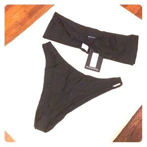 Sexy Black Bandeau Bikini